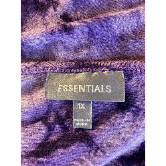Essentials Woman Sz 1X Purple Tie Dye  Short Sleeve Round Neck Top - Picture 8 of 11